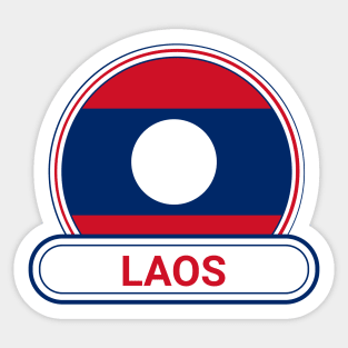 Laos Country Badge - Laos Flag Sticker